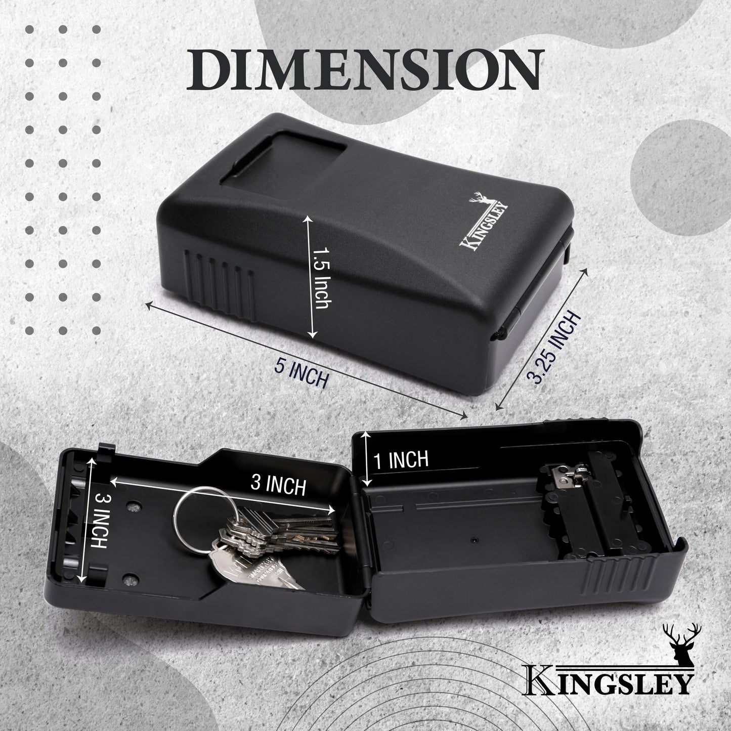 Key Lock Box - Guard-A-Key, Secure Weatherproof Key Box Wall Mount for Indoors and Outdoors, 4 Digit Resettable Combination Code, Large Capacity for Storing Spare Keys
