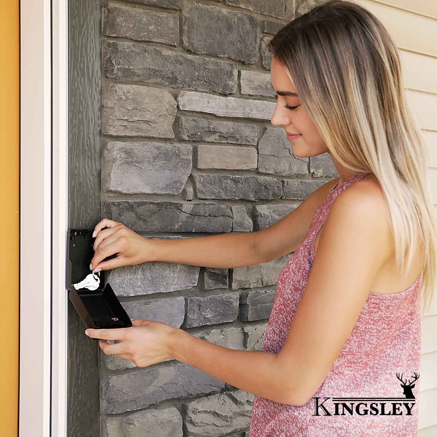 Key Lock Box - Guard-A-Key, Secure Weatherproof Key Box Wall Mount for Indoors and Outdoors, 4 Digit Resettable Combination Code, Large Capacity for Storing Spare Keys