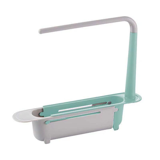 Sinkspace™ 2-In-1 Telescopic Sink Storage Rack – Adjustable, Expandable Sponge Holder for Effortless Kitchen Organization